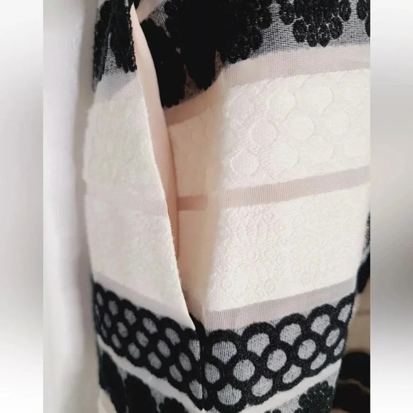 Plenty By Tracy Reese Loretta Black White Jacquard Stripe Dress Size 6 Small - Picture 6 of 12